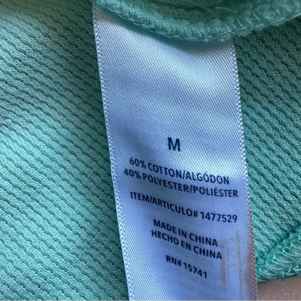 Splendid Women’s Coral Mint Ombre Tie Waffle Knit Thermal Top Beachy Coastal MED